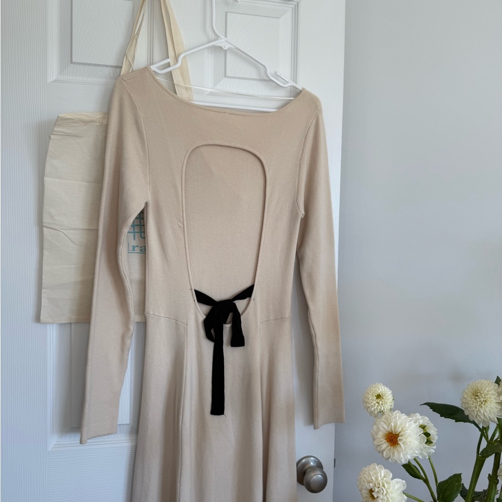 Free People Cream Long Sleeve Dress